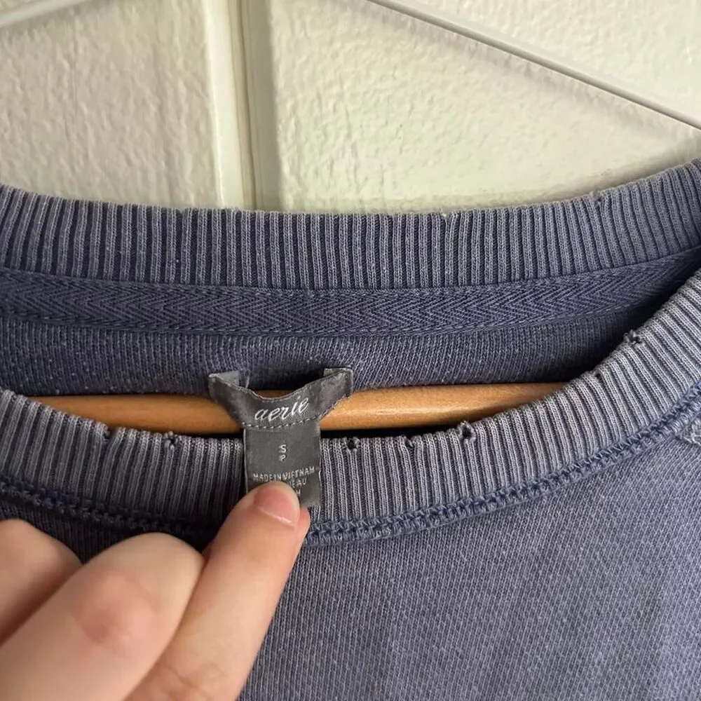 Aerie Surfer Core Cropped Long Sleeve Sweater